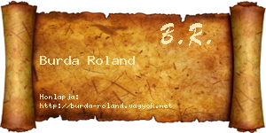 Burda Roland névjegykártya